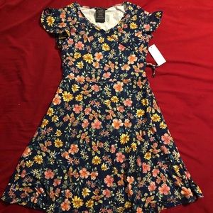 Floral faux wrap dress